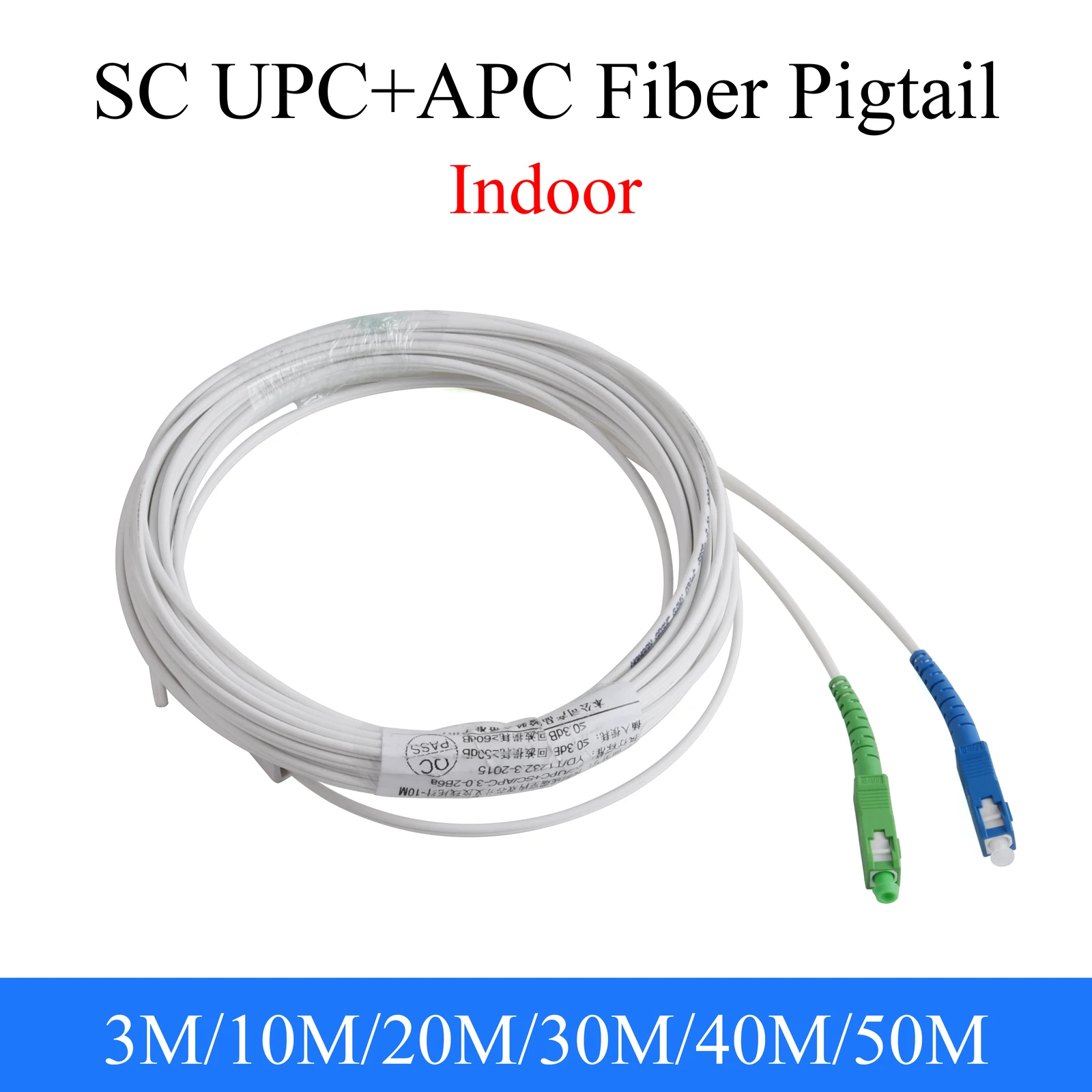 

Fiber Optic Pigtail UPC APC SC Optical Cable 2-Core Single-mode Simplex Indoor Patch Cord Wire 3M/10M/20M/30M/40M/50M