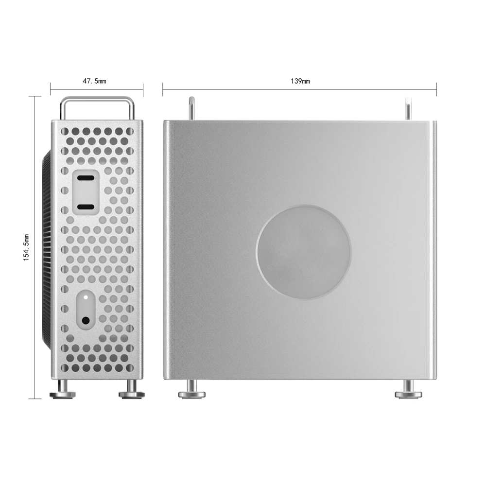 1 PC Chassis For Mac Mini M4/M4 Pro Aluminum Vertical Computer Case Protective Dustproof Bracket Storage Stand DIY PC Part