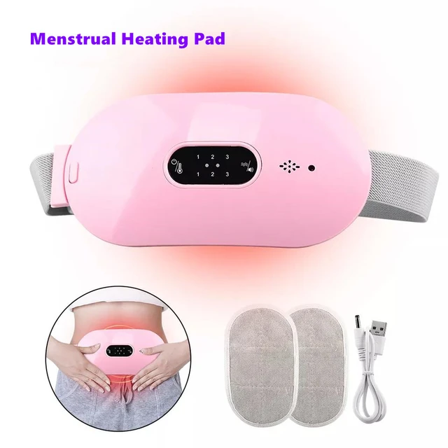 Period Heating Pad for Cramps-Portable Cordless Vibrating