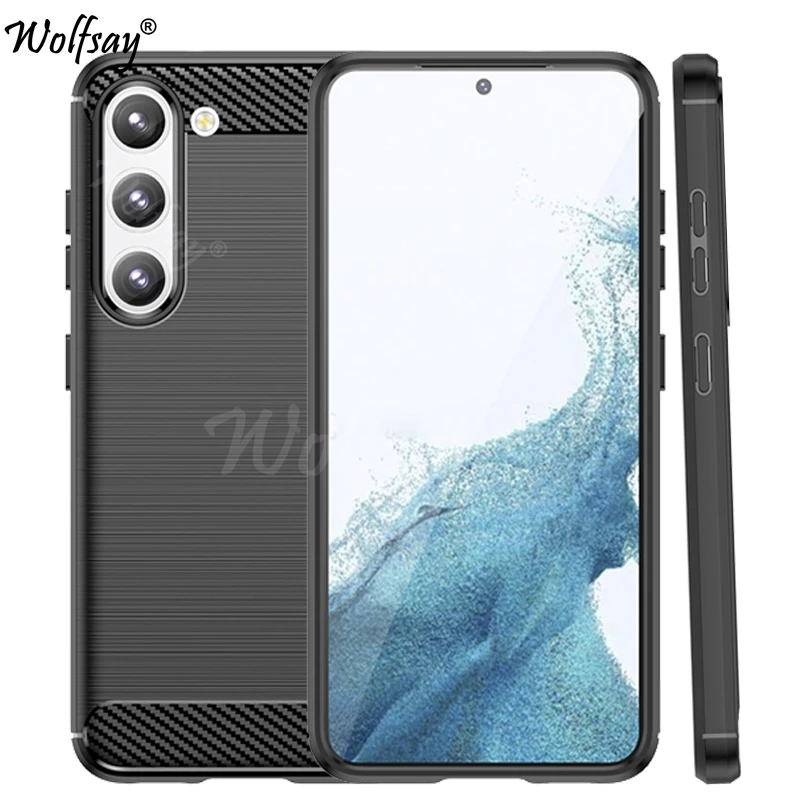 Per Samsung Galaxy S23 Plus 5G Custodia Paraurti Cover Posteriore In Fibra Di Carbonio Di Silicone Per Samsung S23 Plus Custodia Per Samsung Galaxy S2