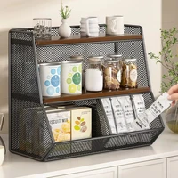 Organisateur multicouche de cuisine, support de rangement de bureau, porte-tasse de comptoir, boîte de rangement de sachets de thé de collation pour Table à manger 1