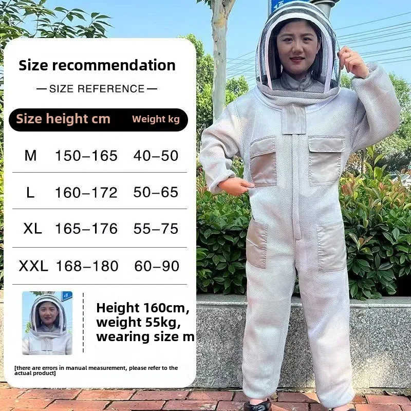 Beekeeping anti-bee clothing protective clothing, new thickened air whole body conjoined bee equipment, 3D breathable anti-bee c 5