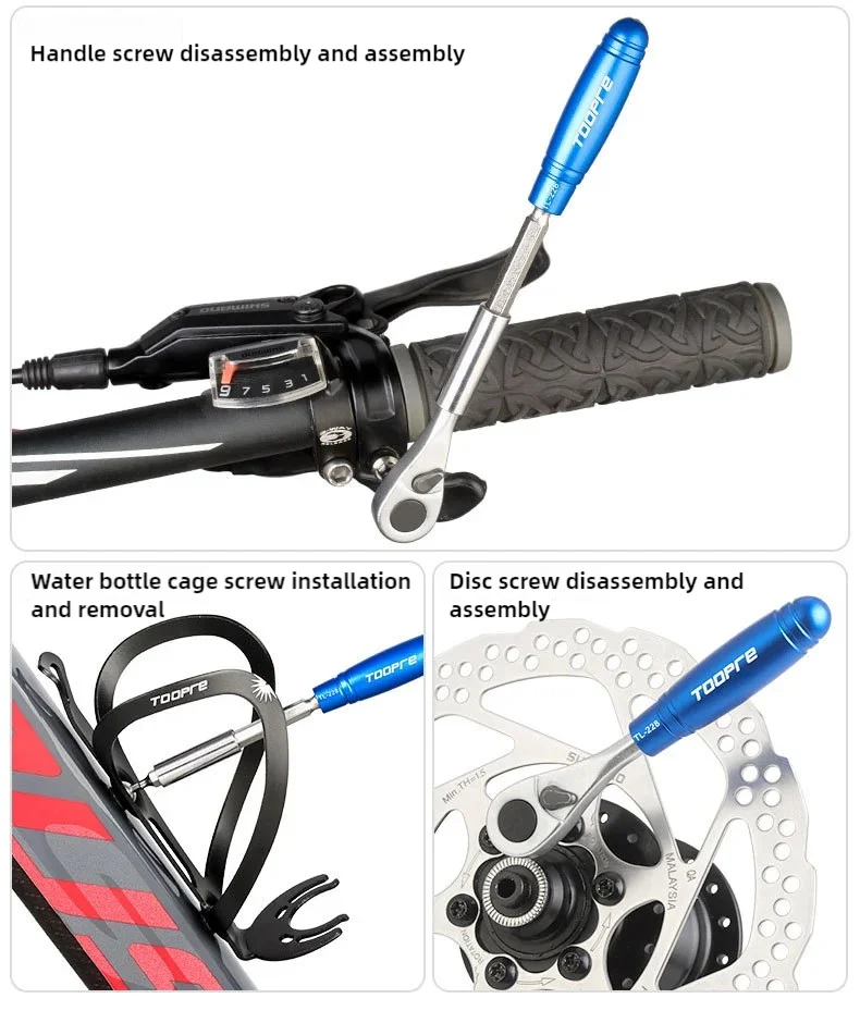 TOOPRE Fahrrad Mini Ratsche Set Tragbare Multi Funktionale Reparatur Kit Fahrrad Reifen Schlüssel Reifen Reifen Patch Reparatur Werkzeuge – Detail 16