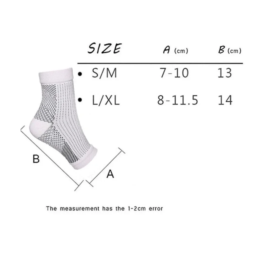 1 Pair Sports Compression Socks To Relieve Heel and Arch Pain Neuropathy Socks Breathable Elastic Ankle Socks