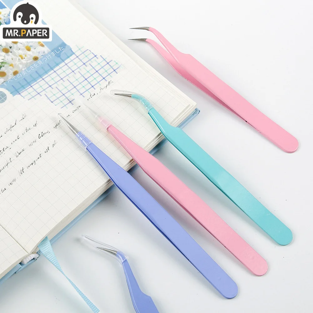 Stainless Steel Tweezers 8 Styles Candy Color Multifunctional Creative Small Fresh High Elastic Hand Account Clip
