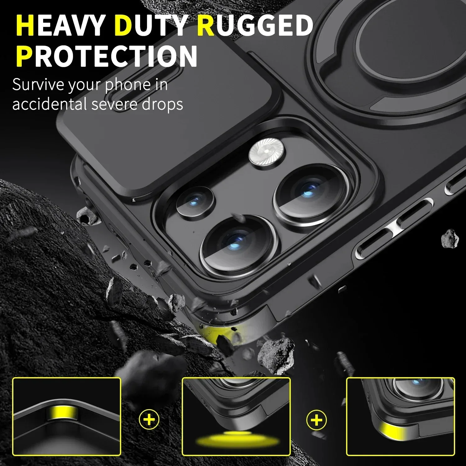 Advanced Shockproof Armor Case with Lanyard and Slide Camera Cover