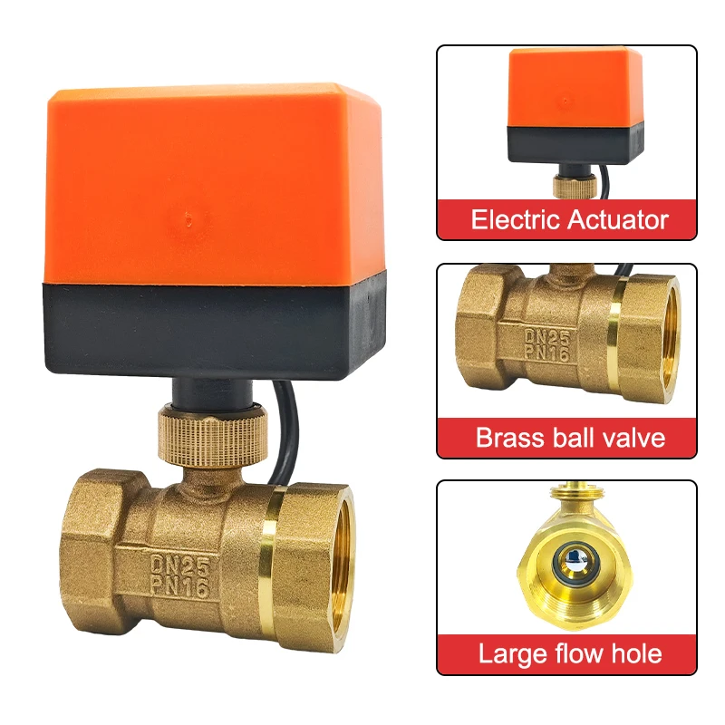 Électrovanne Eau 1/2" Normalement Fermée - Laiton, AC 220V - Pour Contrôle Débit, Anti-brûlage à Sec