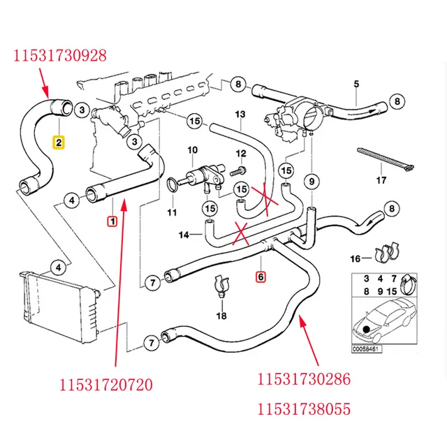 11531730928 11531720720 11531730286 1153173805 für BMW E36 320i 