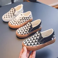 Children's Canvas Shoes Boys Shoes Plaid Plate Shoes Spring and Summer New Girls Shoes Baby Casual Shoes Children's Shoes