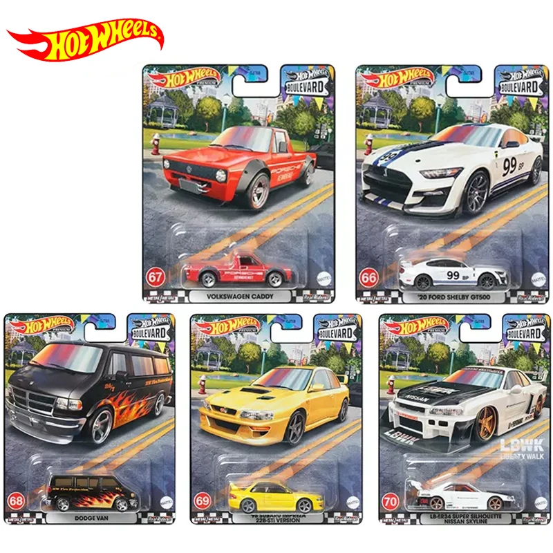 Original Hot Wheels Boulevard Series Premium Car Alloy Dodge Van Lbwk Volkswagen Ford Kid Toys For Boys Real Riders Diecast 1/64
