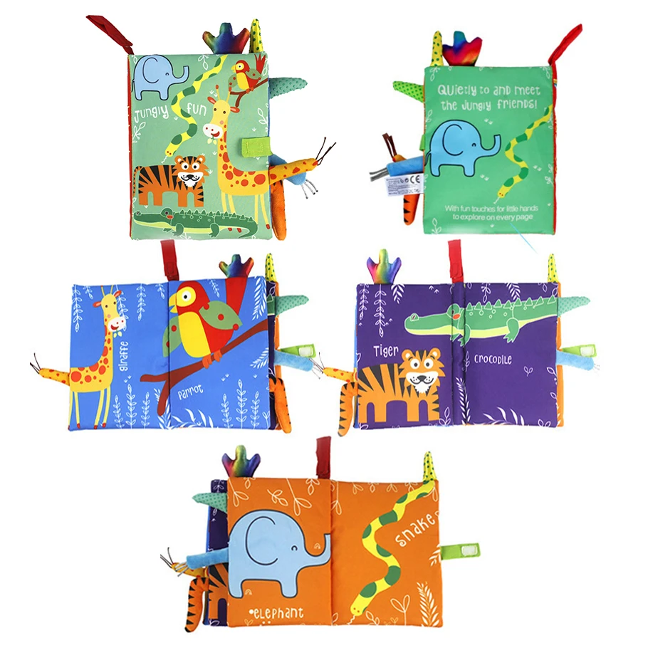 Baby Cloth Books Toys, Touch and Feel Crinkle Cloth Book for Infant Baby 0-36 Months, Early Development Interactive Soft Toys 3