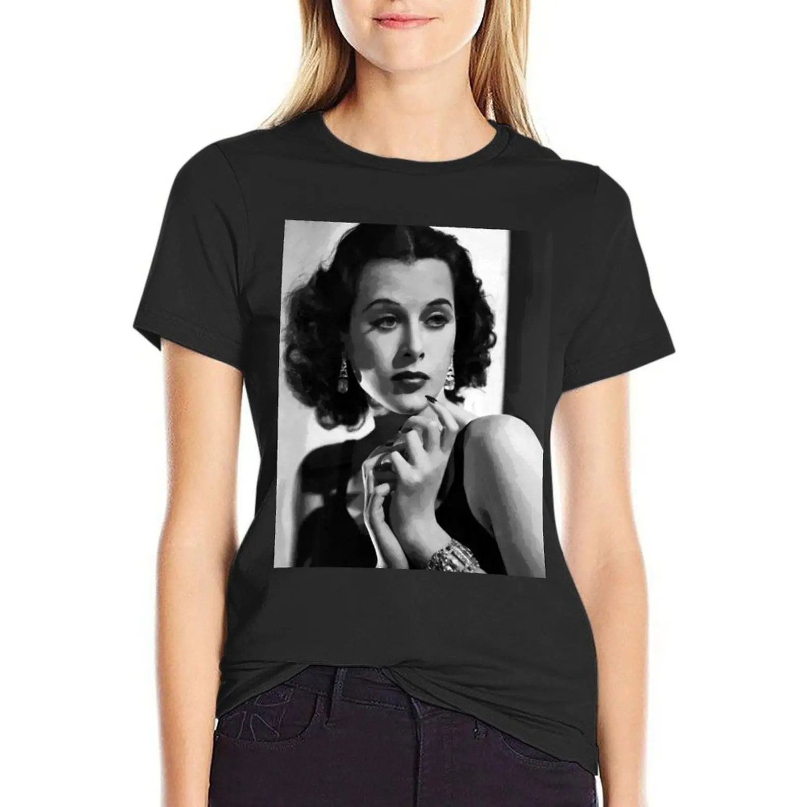

Vintage Hedy Lamarr Oil Painting Graphic T-Shirt anime clothes aesthetic clothes clothes for Women