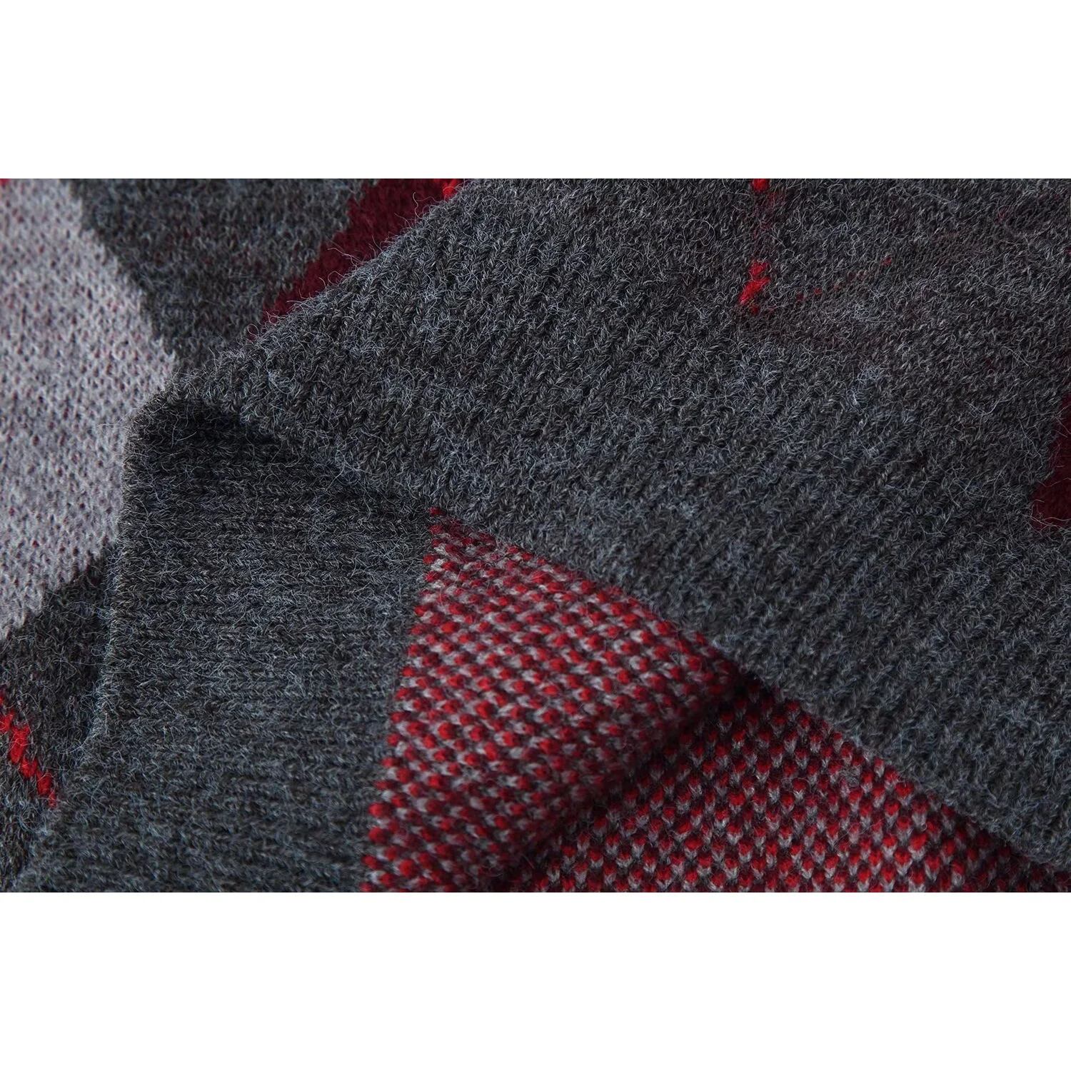 KASLEAD New Women's Faion Knitted Long Sve round Ne Tassel Sweater Diamond Pattern Polyester Fiber Casual Top