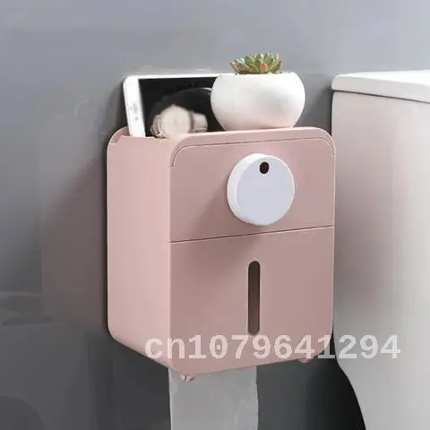 

Waterproof PP Paper Towel Holder Toilet Roll Holder Wall Mounted Wc Roll Paper Stand Case Storage Box Bathroom Accessories