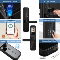 RAYKUBE F008 Tuya Wifi peephole HD กล้องลายนิ้วมือดิจิตอลสมาร์ทประตูล็อค Doorbell ในตัว Gateway APP ปลดล็อคระยะไกล 2