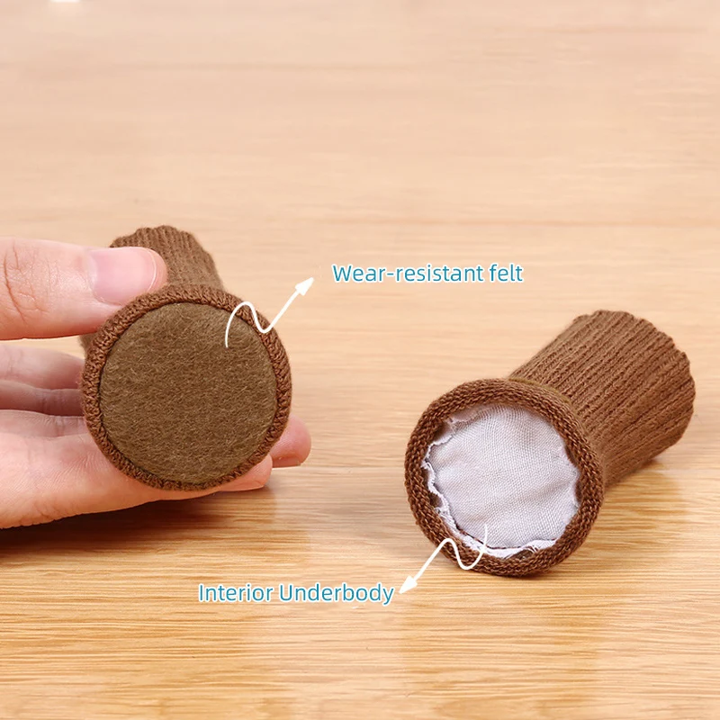 4pcs Fabric Elastic Non-Slip Noise Reduction Furniture Protectors Covers Floor Protection Pads Table Legs Socks Chair Foot Cover