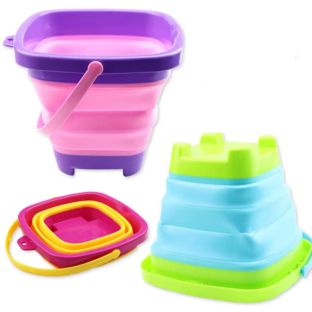 

Smooth Edge Baby Bath Toys Accessories Kids Sand Toys Collapsible Kids Baby Beach Sand Castle Sandbox Toy Set Interactive Toy