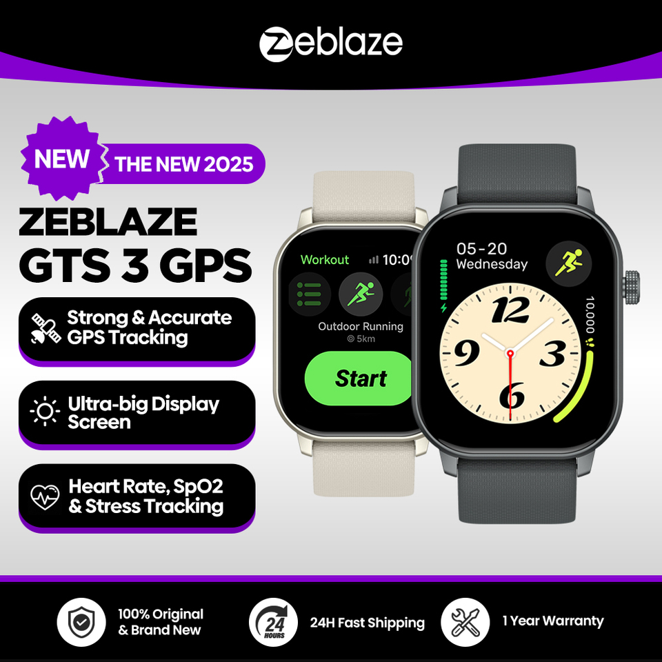 New 2025 Zeblaze GTS 3 GPS Sport Smartwatch Voice Calling 2.01" Display Heart Rate SpO2 Stress Tracking Smart Watch for Men Lady