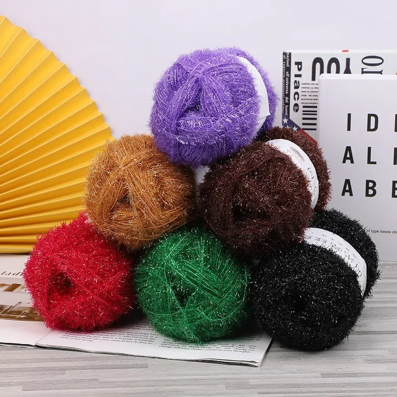 YOMDID 100g Glass Silk Wool Hand Knitting Yarn DIY Handcraft Doll Sweater Hat Bag Making Crochet Thread Knitting Wool Line 4