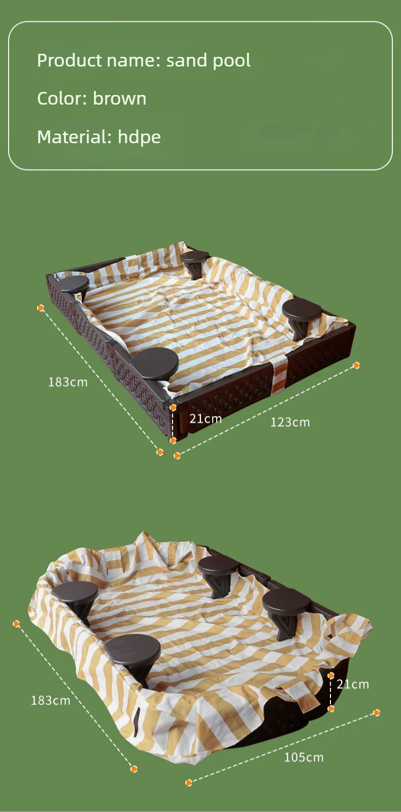 Sabbiera per bambini con recinto gioco per casa e giardino_voghion.com
