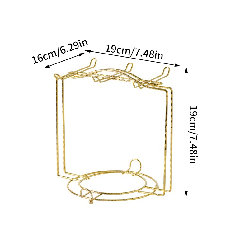 Metal Coffee Cup And Saucer Display Rack Hold 6 Coffee Cups 6 Plates Kitchen Draining Rack Modern Mug Holder Countertop Stand