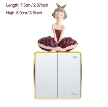  Socket Decoration Switch Wall Stickers 3D Stereo Cartoon Girl Resin Home Decoration Modern Wall Switch Protection Accessories 