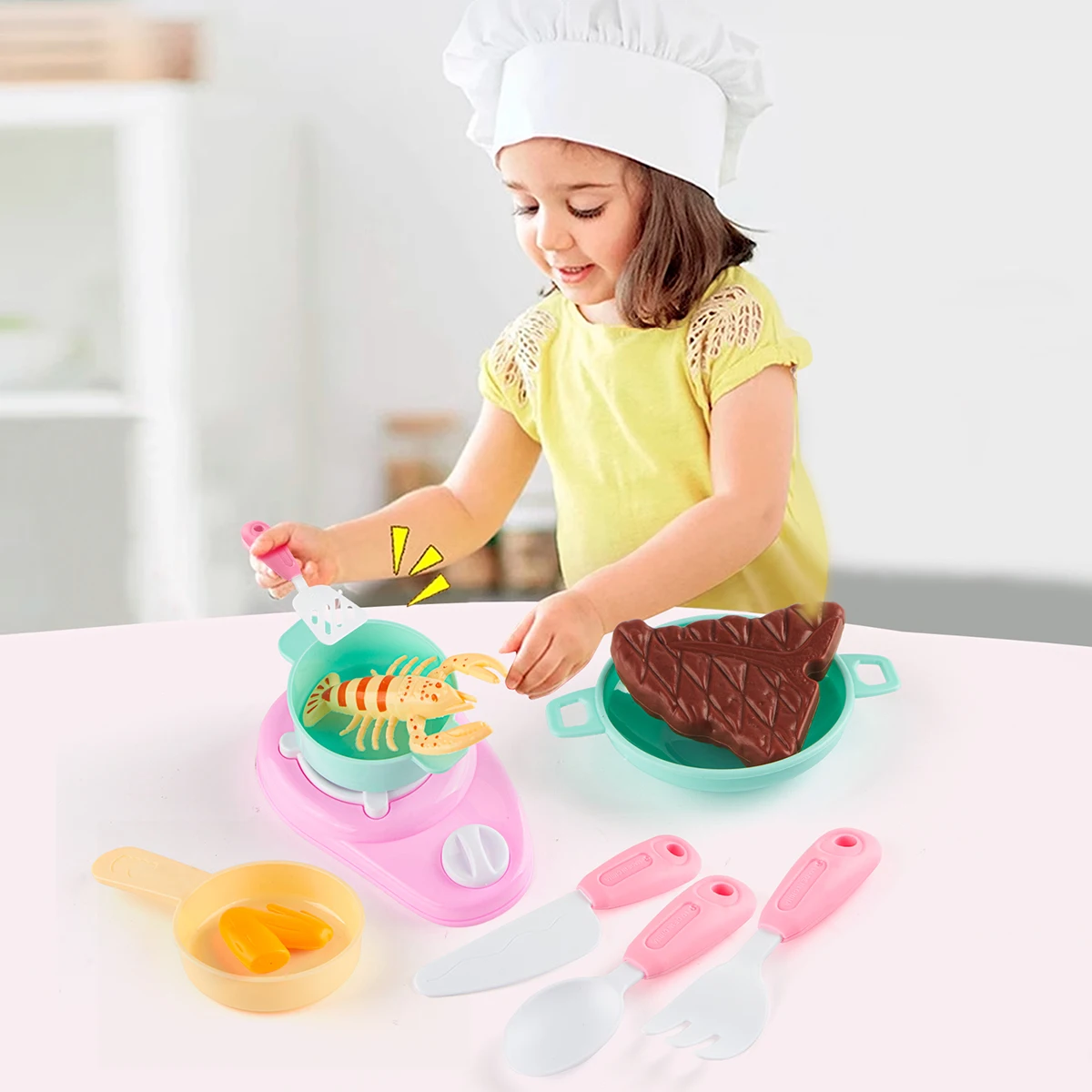 16pcs Cooking Toy Set Play House Kitchen Toy Pretend Pre-school Play Chef Kits