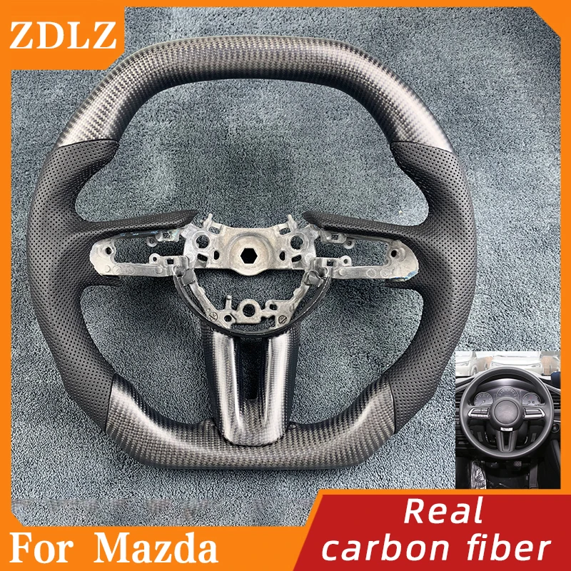 

Рулевое колесо для Mazda 3 Encelar CX4 CX5 CX8 CX30 CX50 также CX30EV CX90, матовое углеродное волокно