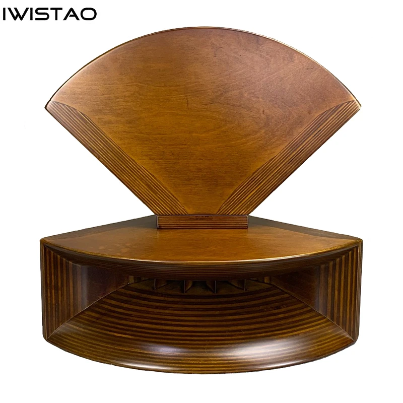 IWSITAO 1 Pair Hyperbolic Stable Diffusion Empty Wooden Horn 1 Inch Throat Birch Plywood Wide 400MM with Adapter