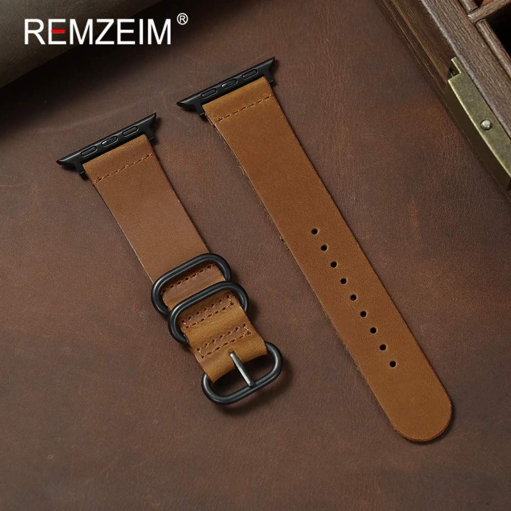 Genuine Crazy Horse Leather Watch Strap