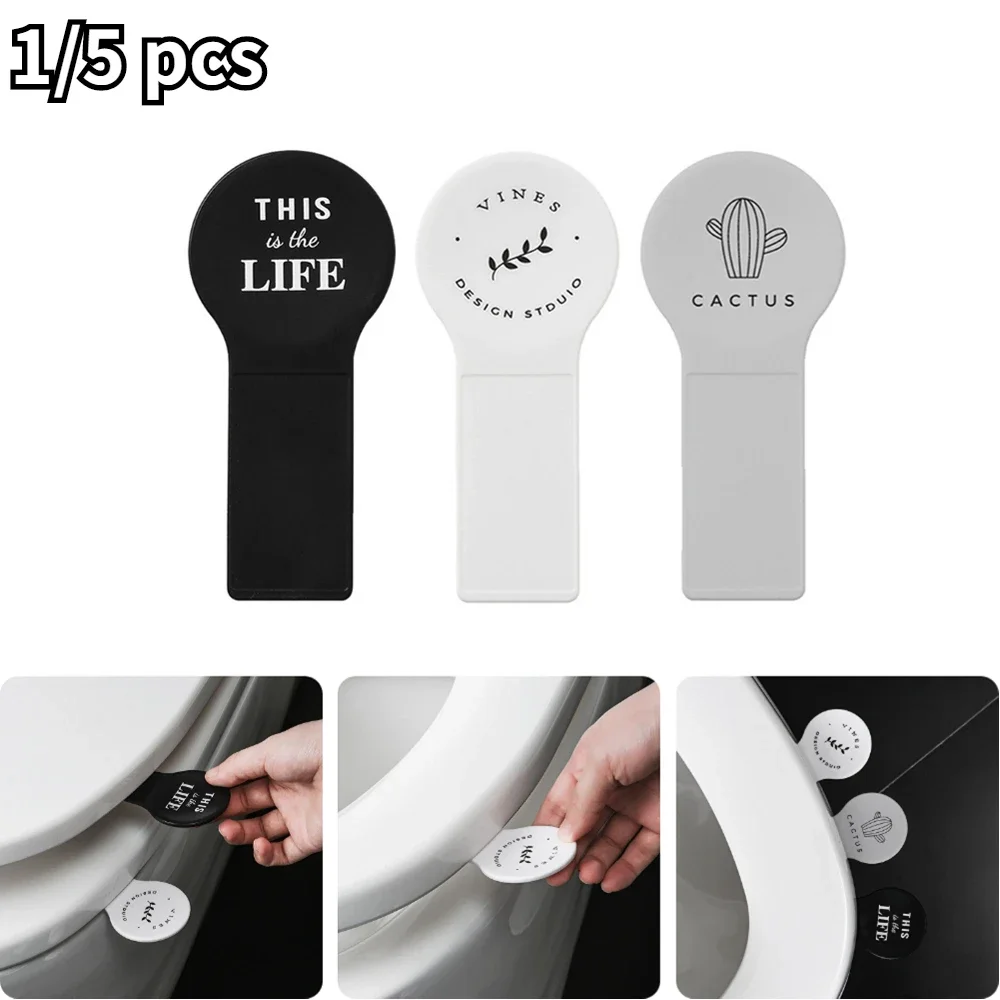 1/5pcs Toilet Seat Cover Lifter Sanitary Closestool Seat Cover Lift Nordic Toilet Flap Handle Opener Bathroom Supplies