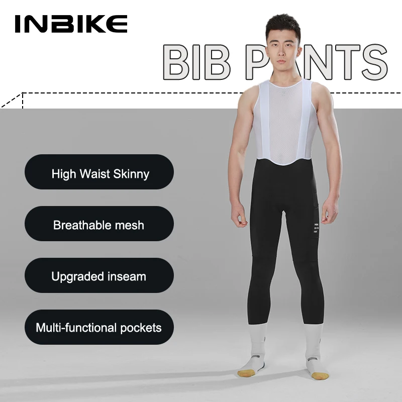 INBIKE Summer Men's Cycling Bib Trousers Breathable Cycling Pants Jerseys Quick Dry MTB Road Bike Pants