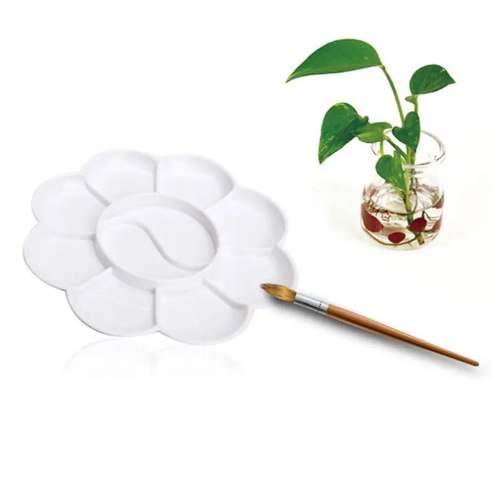 5pcs Plum-Shaped Blossom Palette  8 Cells Paint Tray Artist Watercolor White Paint Container Plastic Art Paint Box Diy Graffiti 3