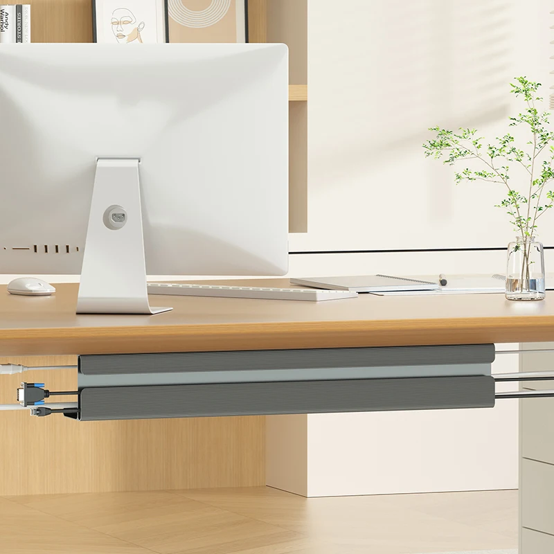 Under Table Cable Organizer Under Desk Cable Tray Wire Organizer No Trace Widened Design Protection Tray for Various Tables cable organizer