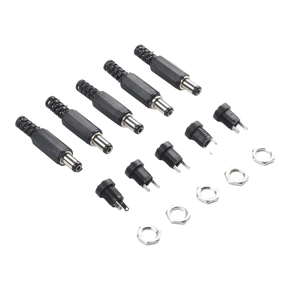 5쌍 DC 전원 커넥터 남성 여성 12V 소켓 패널 마운트 5 5x2 1mm LED 조명 장치용 연장 길이