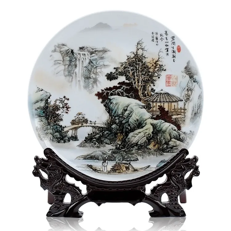 

BEST Christmas business birthday present - vintage handicraft landscape porcelain Decor art plate limited edition Decoration