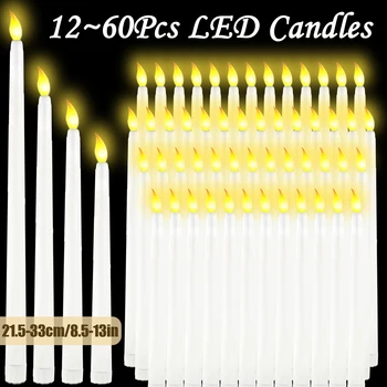12-72PCS LED Candles Flickering Flameless Candles Wedding Table Decorative Candles Battery Operated Christmas Candles Home Decor 1