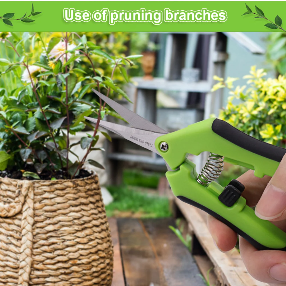 Garden Tools garden scissors Bonsai Shears Metal Gardening Scissor Pruning Tool Hand Cutter Fruit Picking Weed Household Potted 1PC