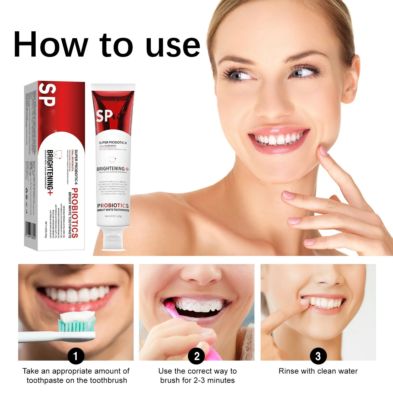 Ultra Whitening Toothpaste Ultra Whitening Toothpaste Probiotic Brightening Deep Cleaning Care