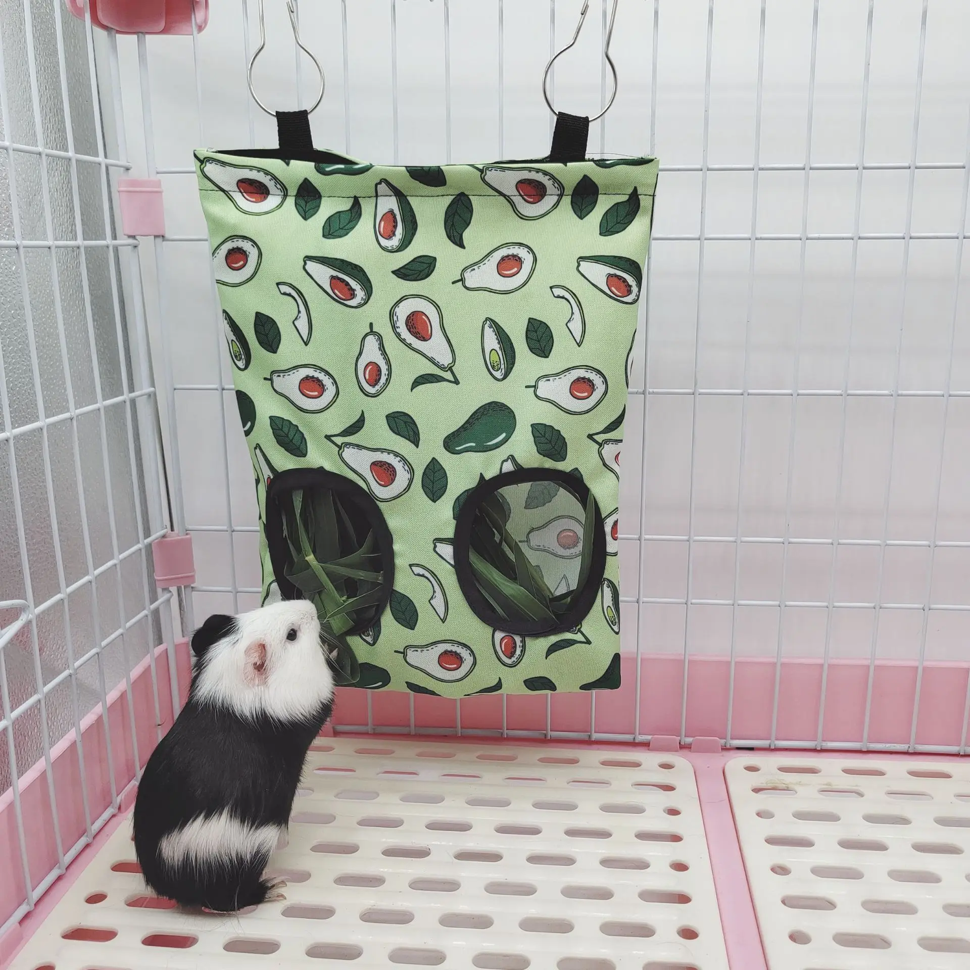 Hanging Hay Bag with hooks for Bunny Guinea Pigs Small Animal