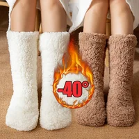 Thickened Winter Woven Thermal Cashmere Socks Floor Socks Women's Carpet Home Plus Socks Velvet Sleep Socks Slippers Leg Cover 1