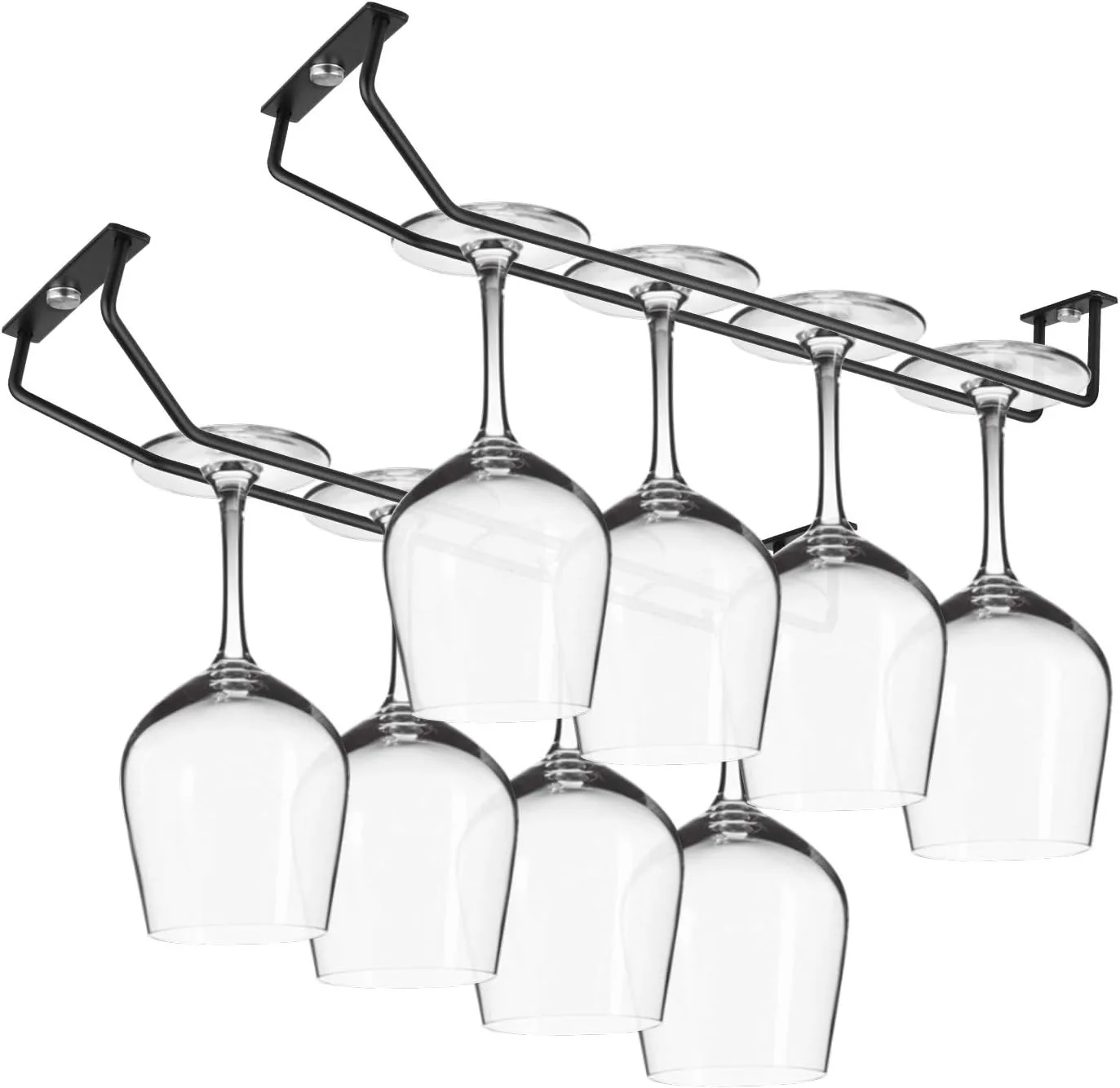 under Cabinet Wine Glass Holder Sturdy under Shelf or Cabinet Hanging Organizer for Storage Cabinet under Counter Household Bar 2