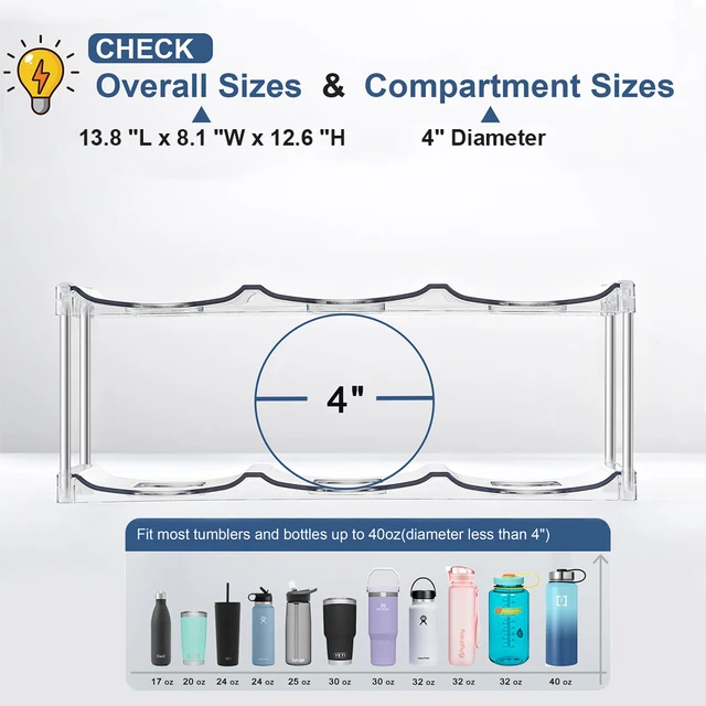 3-Tier Stackable Water Bottle Organizer – Clear Plastic Wine & Bottle Rack 2