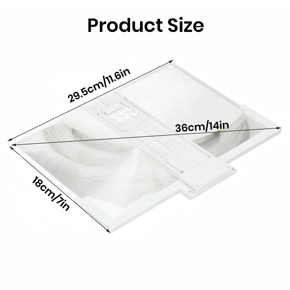 14" Screen Magnifier Phone Screen Amplifier 3D Magnifying Projector Screen Enlarger Expander For Movies Videos Compatible