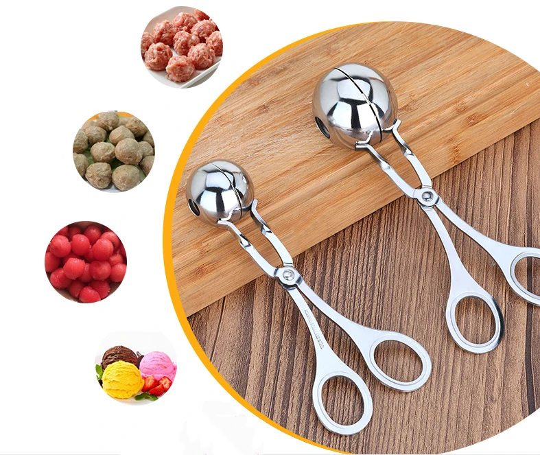 Stainless Steel Meatball Clamp Pill Round Rice Ball Maker Clip Tongs with Grip Pork Beef Meat Kitchen Cooking Tools DIY Gadget meatball maker