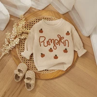MISOWMNJOY Baby Halloween Sweaters for Girl Boy Knitted Long Sleeve Winter Clothes Pumpkin Pullover Children Jumper Tops Ovesize 4