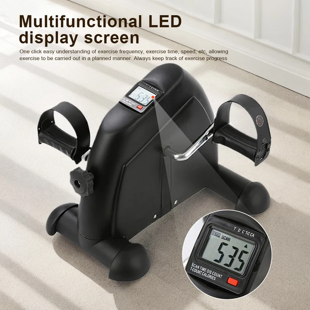 Mini Exercise Bike Arm and Leg Trainer Adjustable Foot Pedal Exercise Machine LCD Display Portable Pedal Trainer for Home Office 4