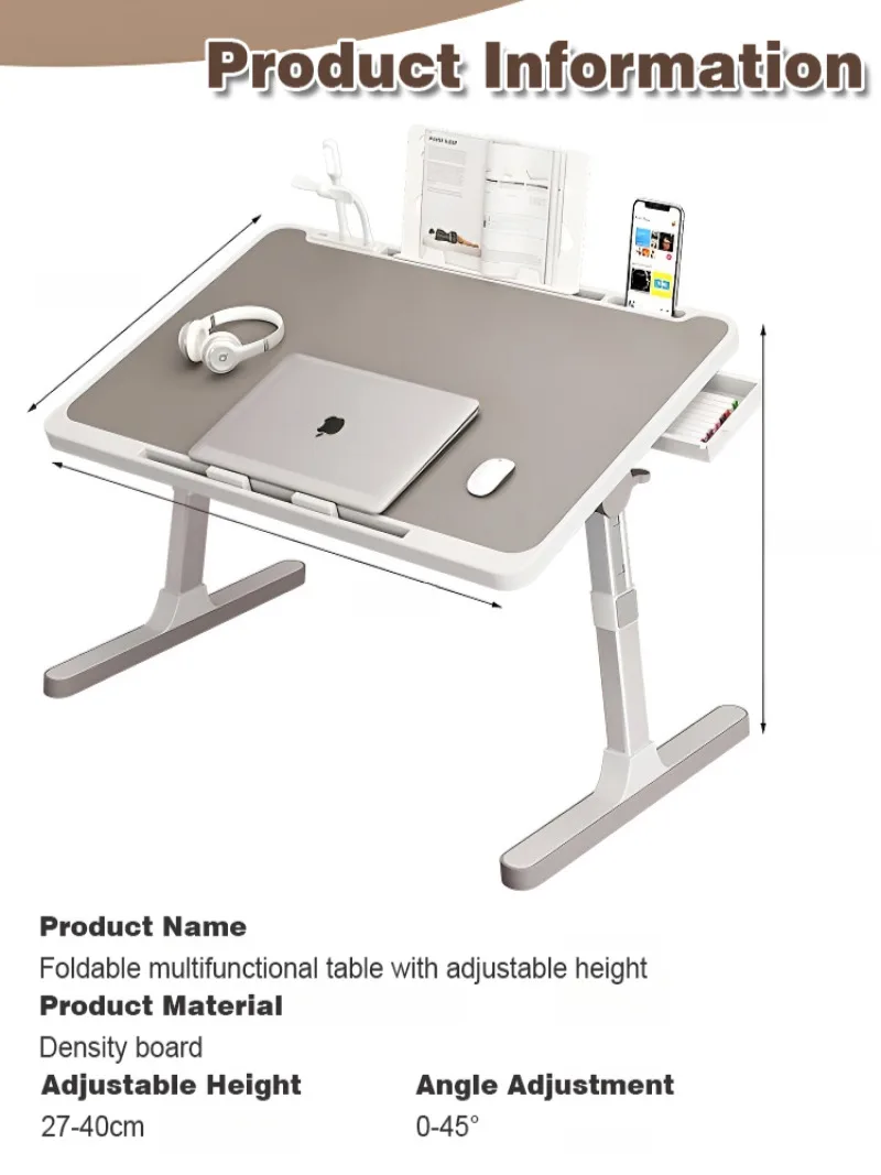 Portable folding desk on bed Student dormitory multifunctional bed desk Multifunctional