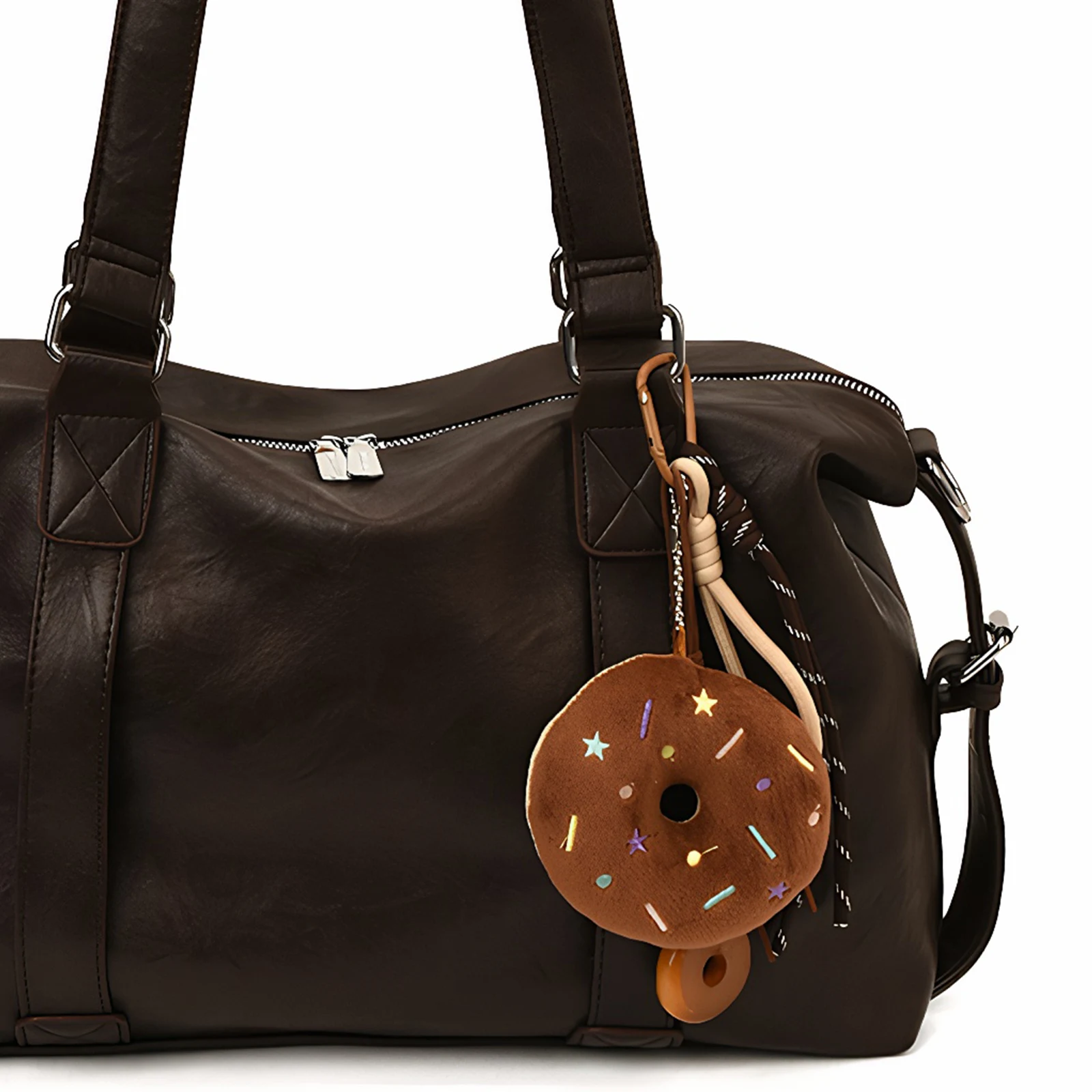 PU Leather Handbag with Pendant Underarm Bag Tote Bag Hobo Bag for Women Work