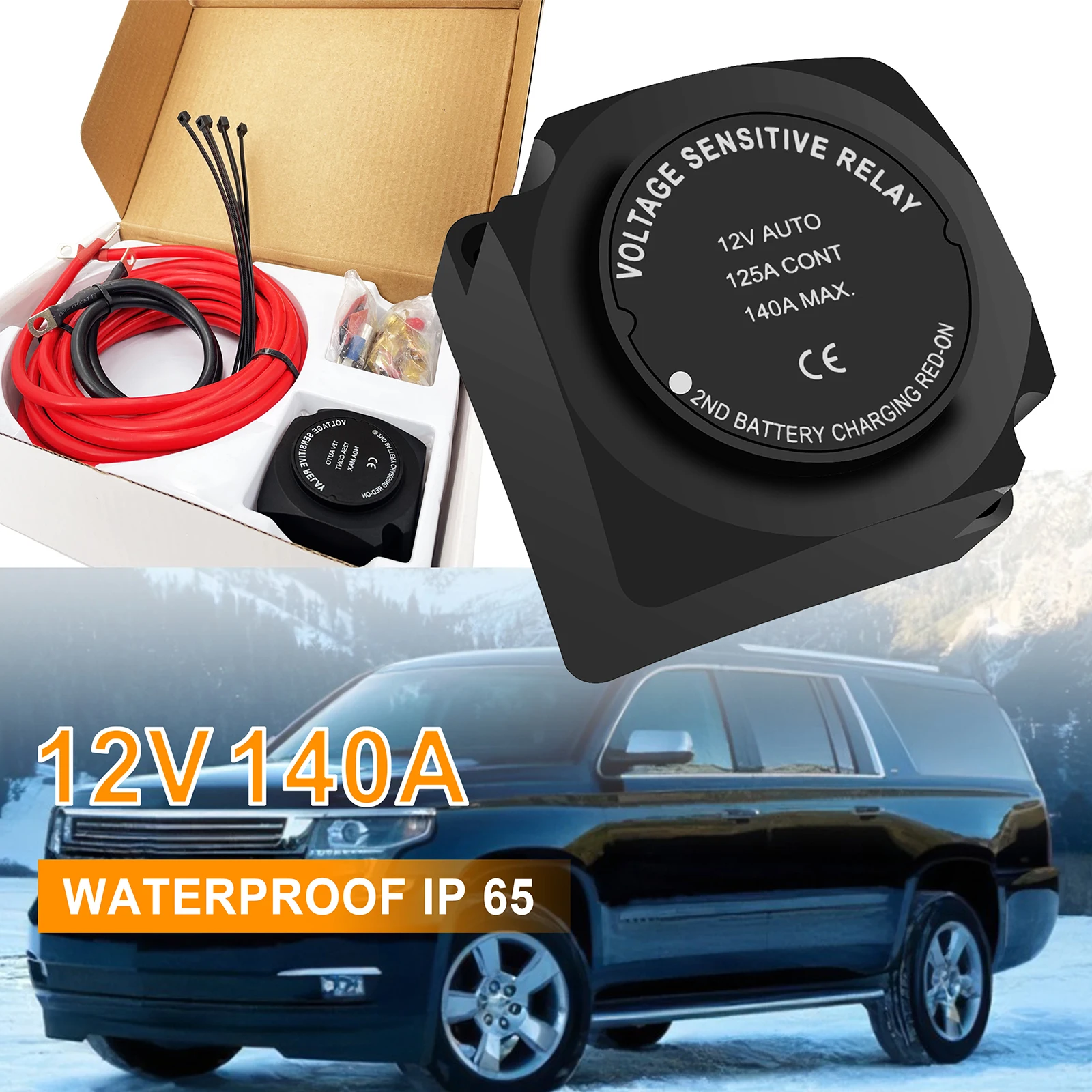 12V Dual Battery Isolator Kit VSR/Voltage Sensitive Relay Waterproof